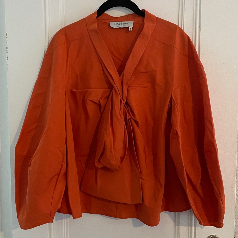 Yves Saint Laurent Vibrant Orange Blouse